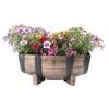LatoYard Brown Plastic Wood-Look Planters, Set of 2 view 3