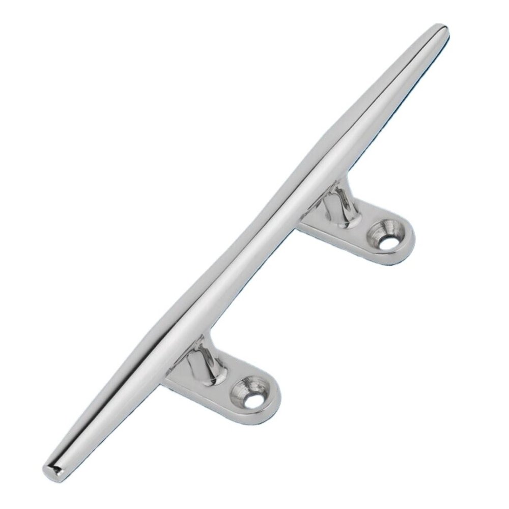 316 Stainless Steel Marine-Grade Cleats, Round Rope Cleats, Dock Mooring Posts, Boat and Yacht Accessories (10 in.)