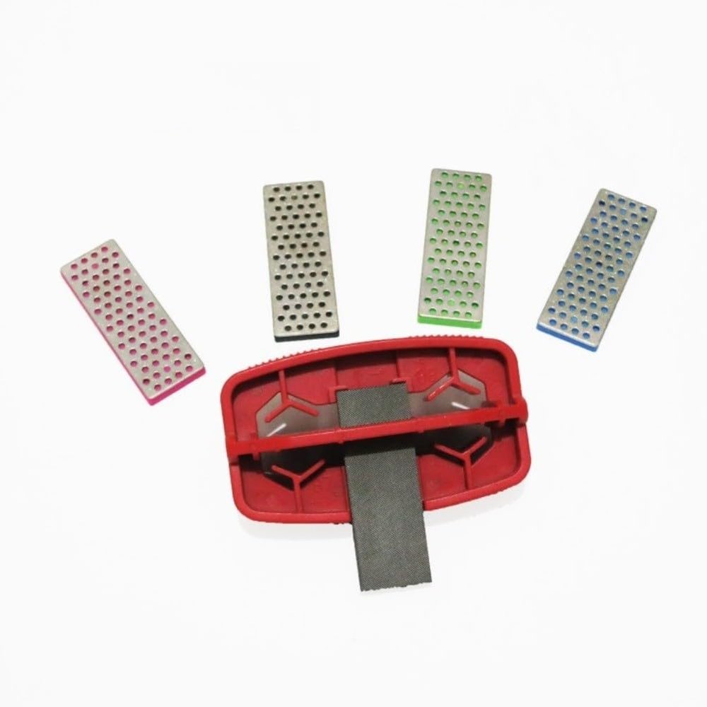 Lapiglo Adjustable Ski & Snowboard Edge Sharpener, 86–89° Side Edge, 0.5/1° Base Bevel, 4-Piece Diamond File Set
