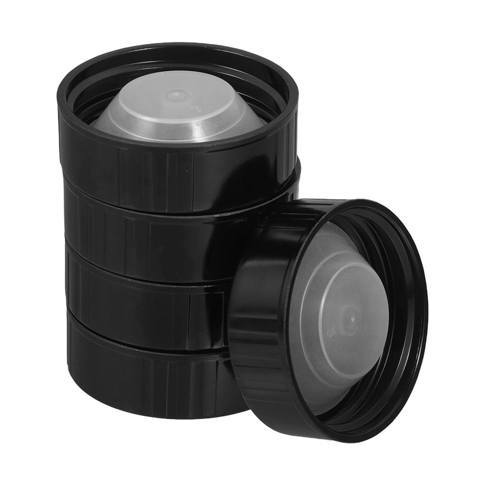 38-400 Plastic Screw Cap with Poly Cone, Black, for Bottles