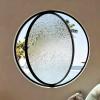 360° Rotating Round Aluminum Pivot Window with Glazing, Flush-Mounted Tempered Glass, Black Ripple, D90 cm/35.4 in view 1