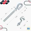 M10 Threaded Tensioner for Chain-Link Fences, Galvanized Steel view 3