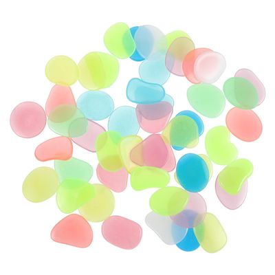 IMUSINICE 100 Glow-in-the-Dark Pebbles for Garden and Aquarium Decoration, Assorted Colors