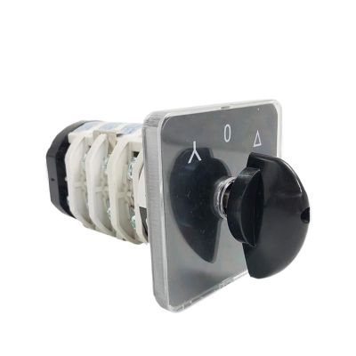 YMZ12-32/4 Star-Delta Starter Changeover Rotary Cam Switch, 32A, 4-Pole, 3-Position, Sliver Contacts