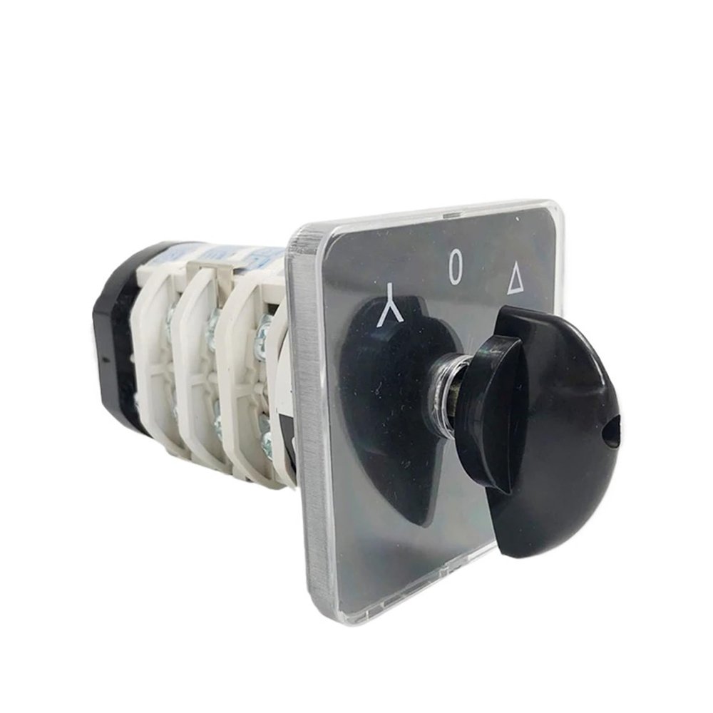 YMZ12-32/4 Star-Delta Starter Changeover Rotary Cam Switch, 32A, 4-Pole, 3-Position, Sliver Contacts