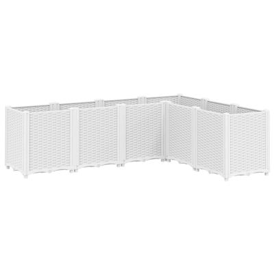QJBSAVVA White Planter Box, 160 x 120 x 53 cm, Modular PP Raised Garden Bed