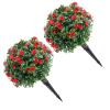BONKZEBU Artificial Rose Topiary Ball Tree, Realistic Plant for Garden, Yard, Indoor and Outdoor Décor, PE, 45 cm view 1