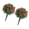 BONKZEBU Artificial Rose Topiary Ball Tree, Realistic Plant for Garden, Yard, Indoor and Outdoor Décor, PE, 45 cm view 2