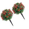 BONKZEBU Artificial Rose Topiary Ball Tree, Realistic Plant for Garden, Yard, Indoor and Outdoor Décor, PE, 45 cm view 3