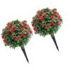 BONKZEBU Artificial Rose Topiary Ball Tree, Realistic Plant for Garden, Yard, Indoor and Outdoor Décor, PE, 45 cm view 4