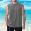 Men's Tank Top, Crew Neck, Workout, Lightweight, Breathable, Sleeveless, Gray, S view 2