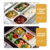 CALLARON 2-Piece Rectangular Stainless Steel Lunch Trays with Compartments, Silver view 3
