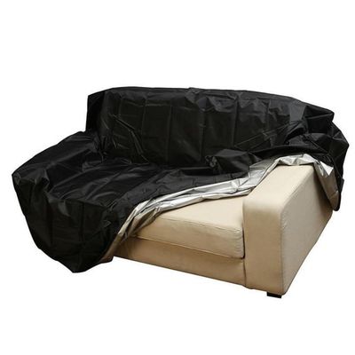 FACAIIO Heavy-Duty Oxford Garden Furniture Cover, Waterproof, UV-Resistant, Black, 163 cm