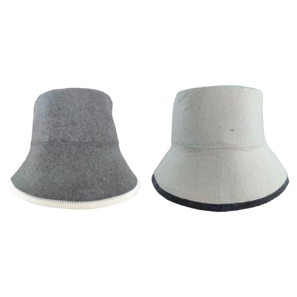 FACAIIO Stylish Wool Felt Sauna Hat, Gray