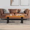 HETFTJN Teak Wood and Resin Coffee Table with Crushed Glass view 3