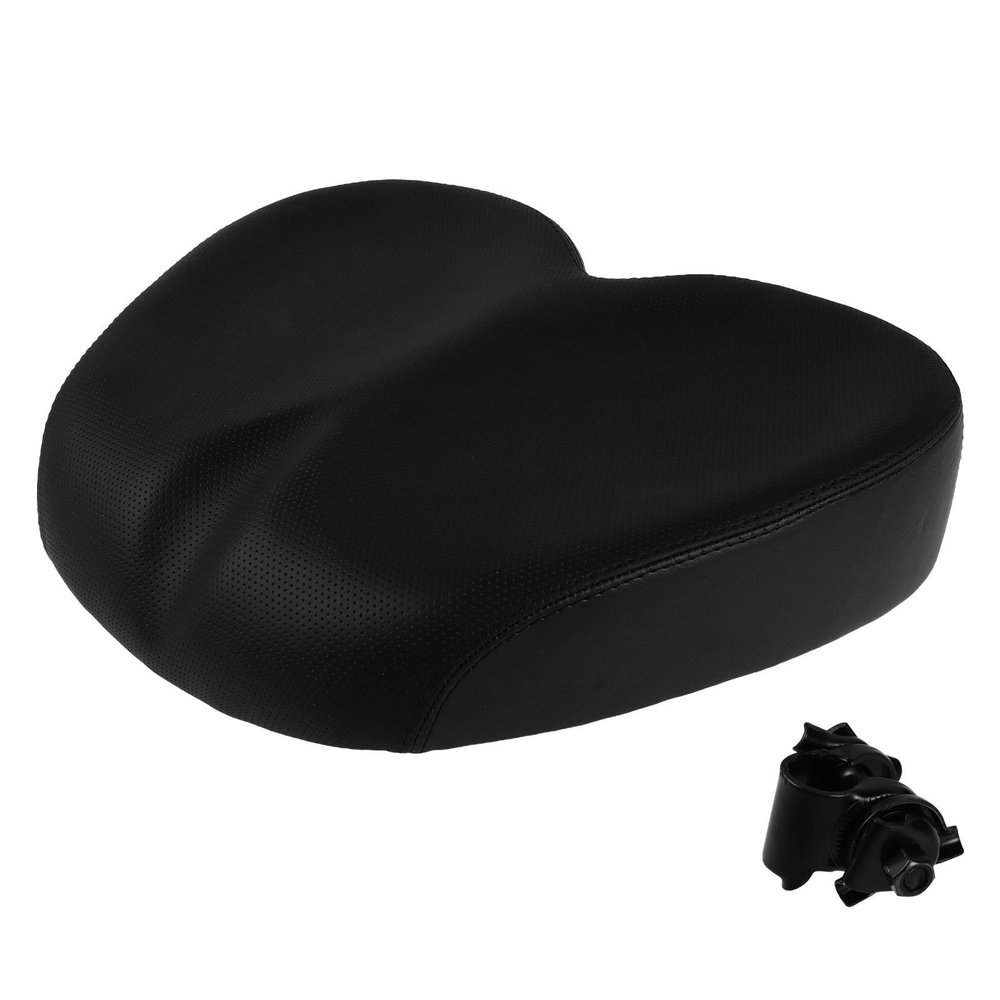 FOYTOKI Mountain Bike Saddle, Wide Shock-Absorbing PU-Padded Seat for Women and Men, E-Bikes and City Bikes