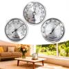 Easy-to-Read Analog Barometer/Hygrometer/Thermometer, Silver Metal, 90 mm view 2