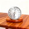 Easy-to-Read Analog Barometer/Hygrometer/Thermometer, Silver Metal, 90 mm view 3
