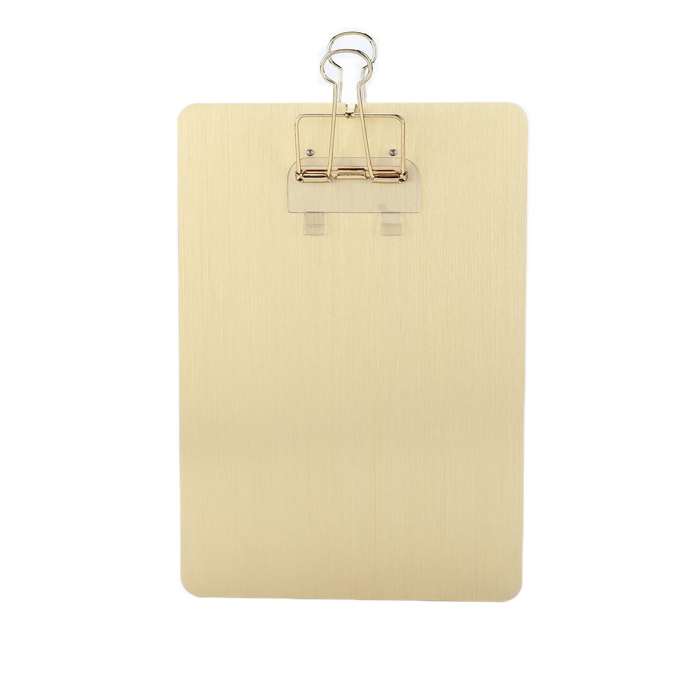 Gold Iron Clipboard Folder, Hangable, 9.0 x 6.2 in