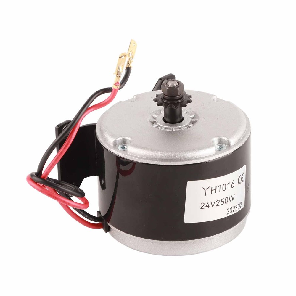 YH1016 24 V 250 W Brushed Motor, 2,750 RPM, with 11-Tooth Sprocket and Mounting Bracket