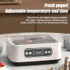 Automatic Yogurt Maker with Adjustable Temperature, LCD Display, and Glass Jars for Yogurt, Natto, and Fermented Foods, 1.5 L Capacity view 2
