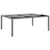 ZQQLVOO Gray Poly Rattan Garden Table with Tempered Glass Top, 200 x 150 x 75 cm view 1