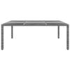 ZQQLVOO Gray Poly Rattan Garden Table with Tempered Glass Top, 200 x 150 x 75 cm view 2