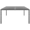 ZQQLVOO Gray Poly Rattan Garden Table with Tempered Glass Top, 200 x 150 x 75 cm view 3
