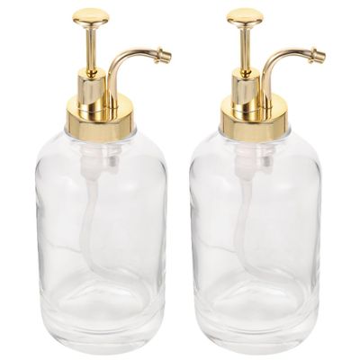GLSTOY 2-Piece Glass Syrup Dispenser Set, 500 ml, Stainless Steel and PP Pump, for Home and Kitchen