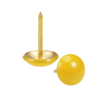 Upholstery Tacks, Decorative Furniture Nails, 100 Pieces, Yellow, 11 mm Head, 17 mm Long (Rosso)