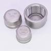 NPT Female Round End Cap, 201/304/316 Stainless Steel Pipe Fitting, 1/8 in to 4 in (NPT SS304, Round, 3 in) view 3