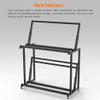 Durable Badminton Racket Cart with Wheels, Double-Tier Design, Extra-Large Capacity view 3