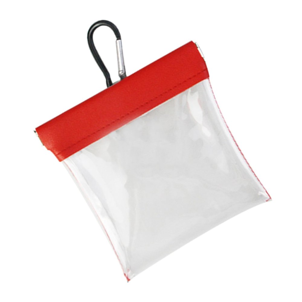 SueaLe Portable Golf Tee Storage Bag with Clip, Transparent and Lightweight