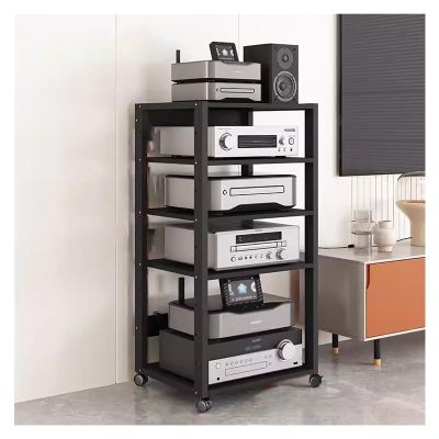 5-Tier Audio/Video Rack, AV Stereo Media Tower and Turntable Console with Adjustable Shelves (5-Tier-2)