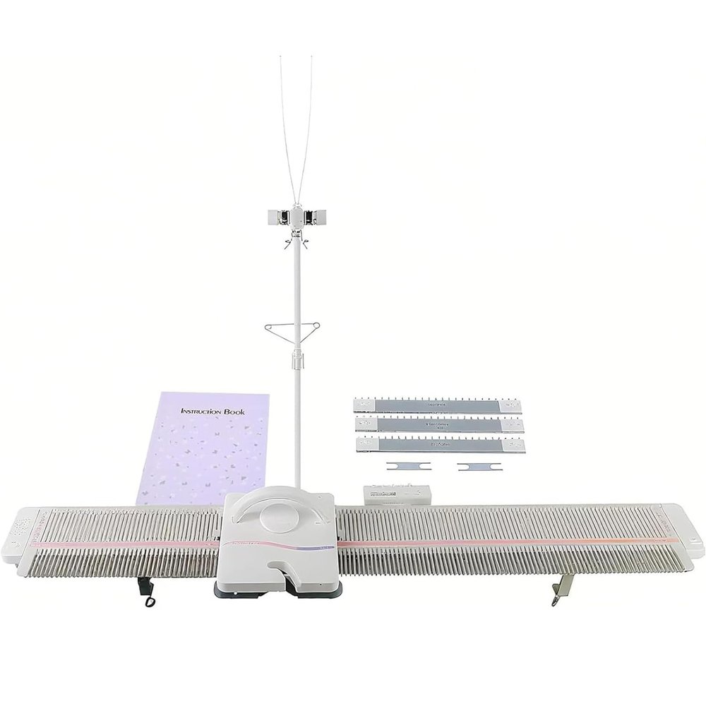 Knitting Machine, Medium Gauge, 6.5 mm, Portable Household Knitting Tool Set with Yarn Needles and Accessories for Scarves, Hats and Sweaters