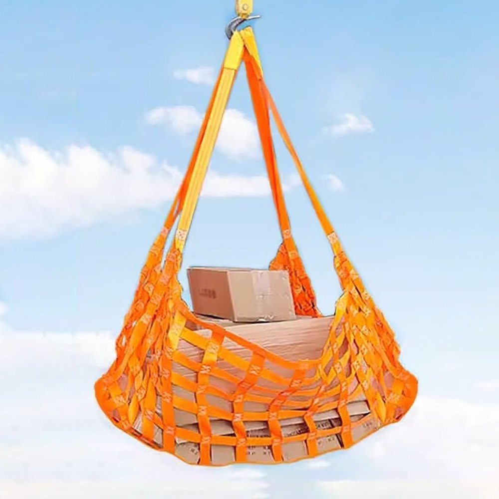 Heavy-Duty Cargo Lifting Net with Straps