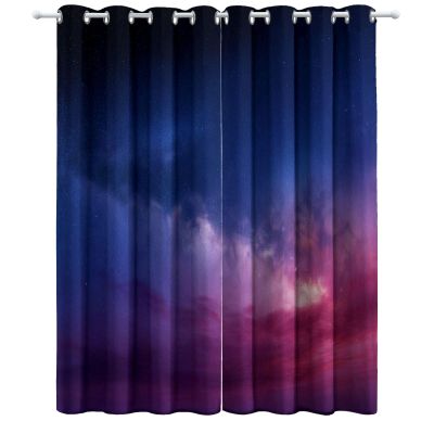 Blackout Curtains, Galaxy Blue-Purple Clouds, 229 x 117 cm, Set of 2, Thermal Curtains for Bedroom, Kids' Room and Living Room