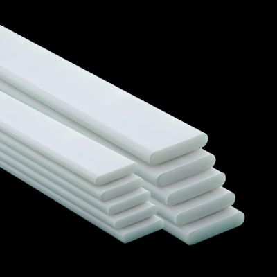 Purzen Fiberglass Composite Flat Bar, White, Rounded Edge, 500 mm, 3 mm × 19 mm