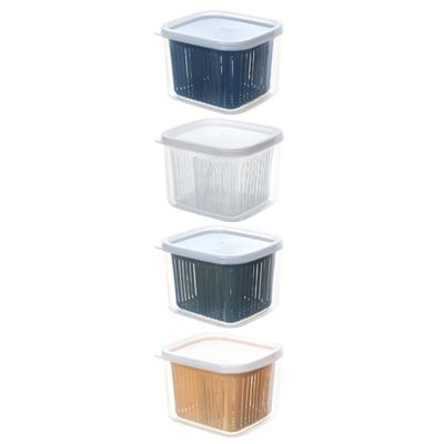 jojofuny Food Storage Containers for Ginger and Garlic with Drain Baskets, 4-Piece Set
