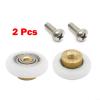 Sileduove Shower Door Rollers, Glass Door Wheels, Shower Room Pulley Replacement Set, Smooth Nylon Exterior, Brass Center, 19/27 mm Diameter, Fits 23 mm view 2