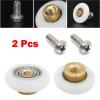Sileduove Shower Door Rollers, Glass Door Wheels, Shower Room Pulley Replacement Set, Smooth Nylon Exterior, Brass Center, 19/27 mm Diameter, Fits 23 mm view 3