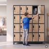 Jan Nowak Metal Locker Cabinet for 20 Users, Lockable, 172 x 136 x 45 cm view 2
