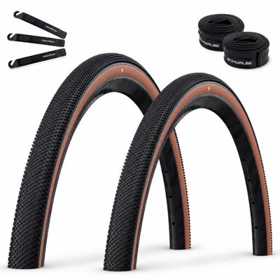 2 Schwalbe G-One Allround Performance Folding Tires 40-622 + 2 AV17 Tubes