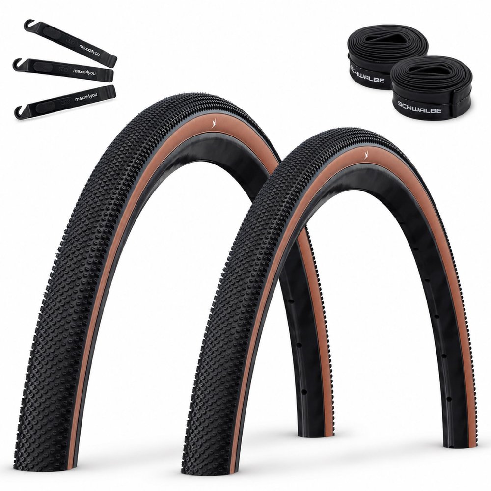 2 Schwalbe G-One Allround Performance Folding Tires 40-622 + 2 AV17 Tubes