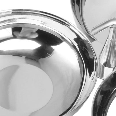 Hyuduo 304 Stainless Steel Snack Plate, Easy-Clean Divided 3-in-1 Snack Tray, Style 1