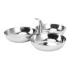 Hyuduo 304 Stainless Steel Snack Plate, Easy-Clean Divided 3-in-1 Snack Tray, Style 1 view 2