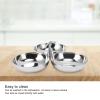 Hyuduo 304 Stainless Steel Snack Plate, Easy-Clean Divided 3-in-1 Snack Tray, Style 1 view 4