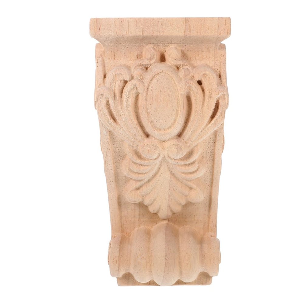 Solid Wood Console Bracket with Carved Corner Ornament