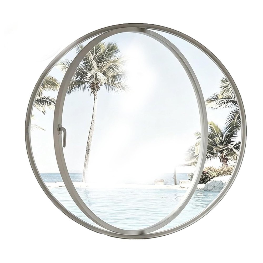 Rotatable Aluminum Casement Window, Ventilation Window, 100 cm, White/Transparent