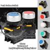 22 mm Waterproof Momentary/Self-Resetting/Self-Locking Flat Round-Head Push Button Switch, 10 A, 1NO/1NC, Blue, 1NO view 2